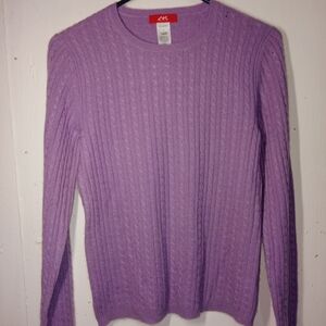 Small Cozy Long Sleeve Cashmere Sweater Light Lavender Anne Klein Sport